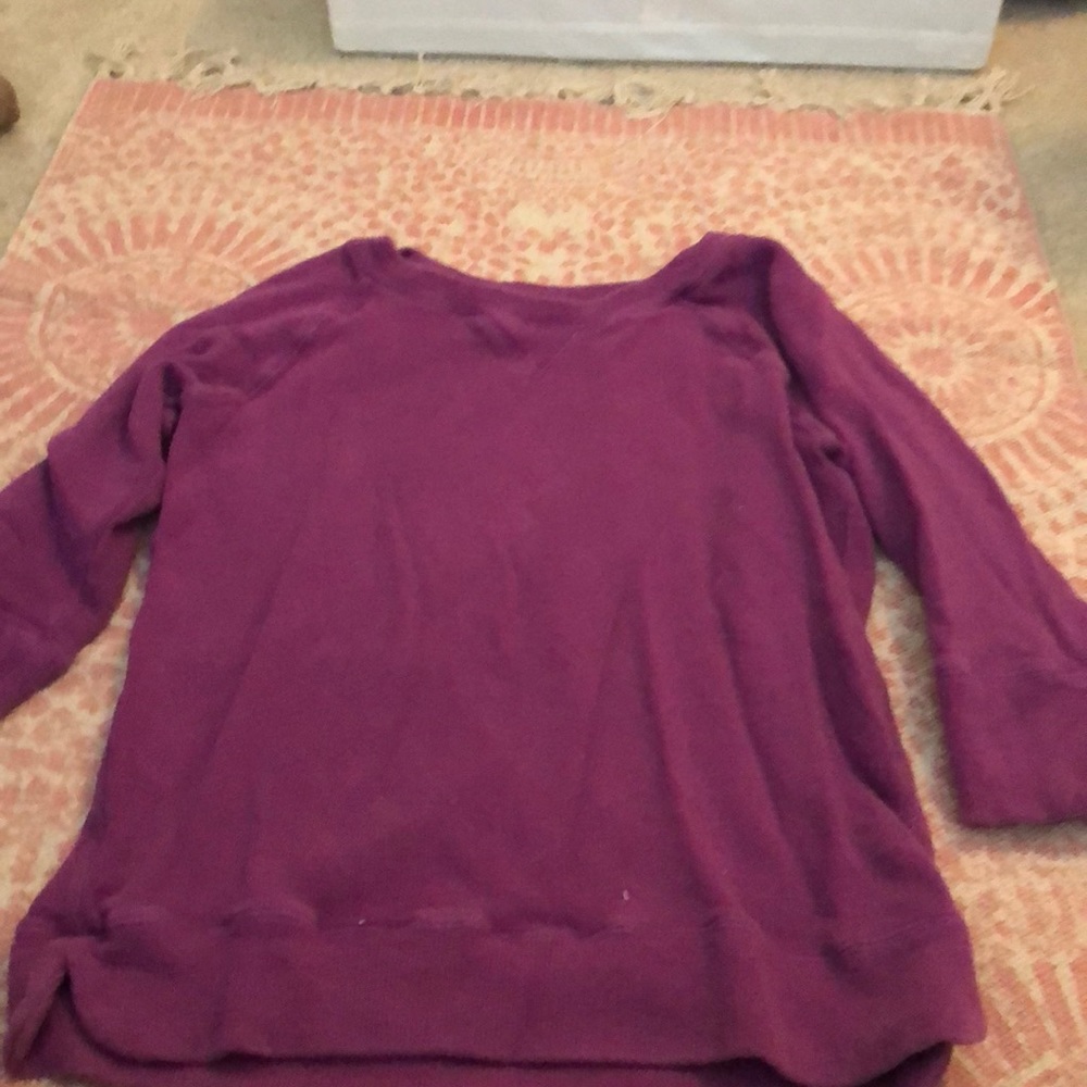 Jcrew purple sweatshirt 3/4 sleeves